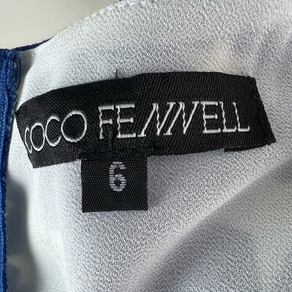 Coco Fennell Star Print Long Sleeve Midi Dress Blue Size UK 6 US 2 - Picture 4 of 5